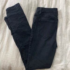 Distressed, black, free people stretch jeans.
